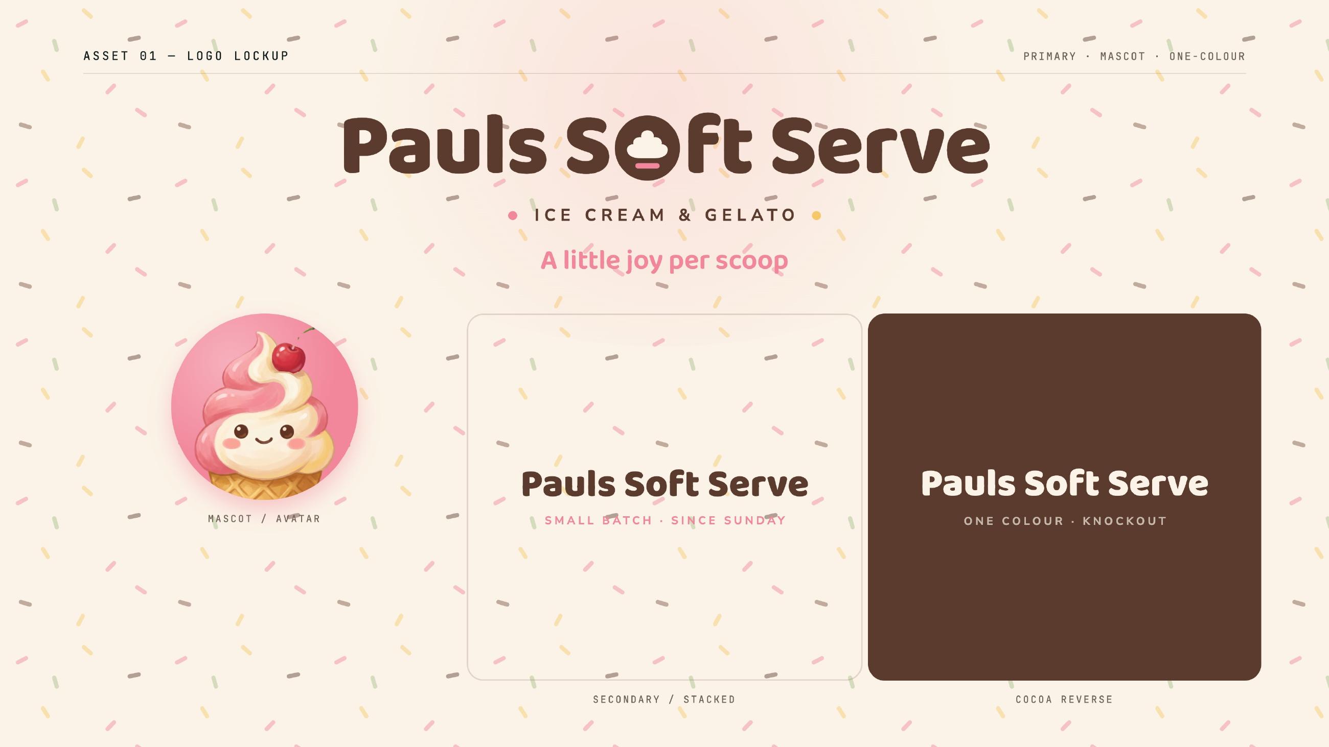 Pauls Soft Serve identity, 2